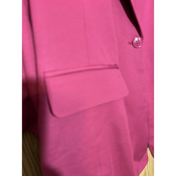 Lane Bryant Magenta Jacket Blazer Women’s 24 1 Button Ruched Sleeves NWT - Picture 3 of 7